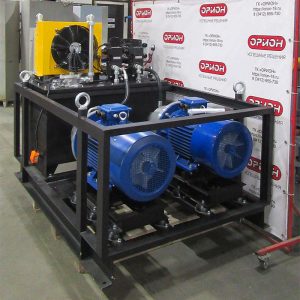 Гидростанция на раме с двумя горизонтальными насосами